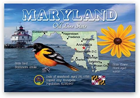 MARYLAND MAP GASPCARD SET od 20 identičnih razglednica. MD državne karte. Napravljeno u americi.