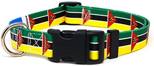 Mozambički ovratnik za pse | Mozambik zastava | Martingale Slip-on | Napravljeno u NJ, SAD | Za ekstra velike pse | 1 inč širok