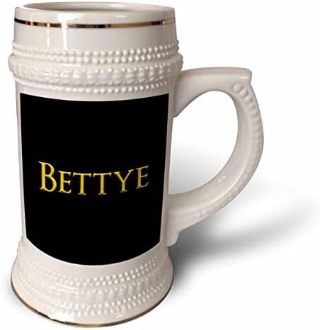 3Drose Bettye Atraktivno ime djevojke u SAD -u. Žuta na crnoj boji. - 22oz Stein šalica