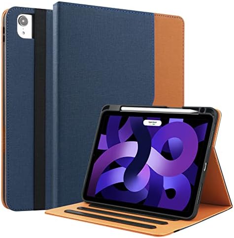 iPad Air 5th/4. generacija futrola 2022/2020, iPad Air 10,9 inčni poklopac kućišta s ugrađenim držačem olovke i remenom za ruke, automatsko