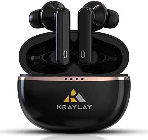 Kraylay fitnes ušiju prave bežične slušalice s ugrađenim u mikrofon | IPX5 vodootporni bežični uši, Bluetooth 5.1 sa 25 sati baterije