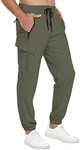 Vayager muški lagani trkači brze suhe planinarske teretne hlače protežu se u atletskim golf hlačama s džepovima s patentnim zatvaračem