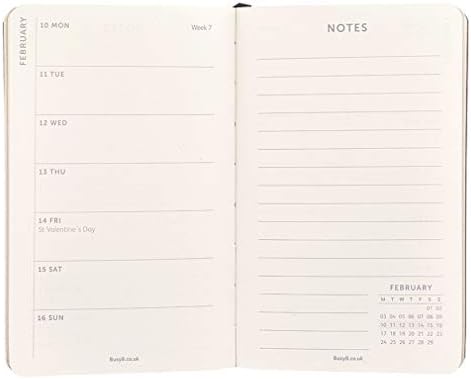 Zauzet B džepni dnevnik od siječnja do prosinca 2020. - Crna umjetna kožna koža za pregled planera s bilješkama i džepom