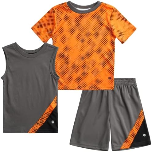 Aktivni kratki set RBX Baby Boy's Active Shorts - majica s kratkim rukavima, vrh tenkova i kratke hlače set za performanse