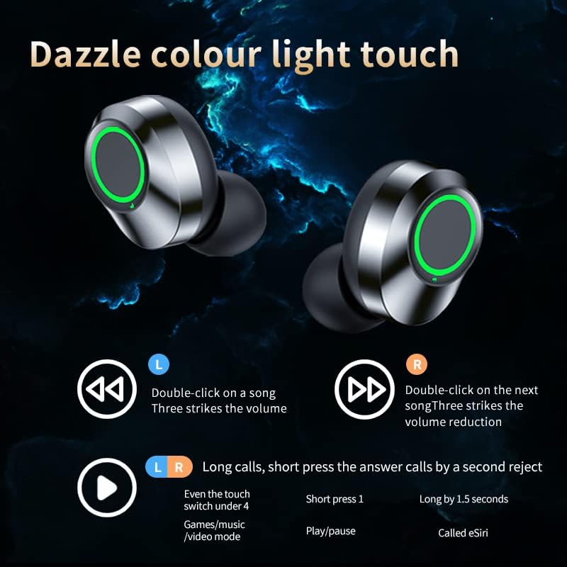 Volt Plus Tech Wireless v5.3 LED Pro uši. Kompatibilni s vašim OPPO -om Pronađite X2 IPX3 Bluetooth Water & Zup Proof/Buim smanjenje
