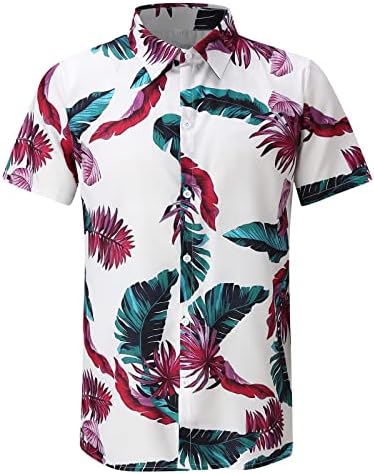 Ljetne muške košulje povremene stilske rukav tiskane plaže bluze modne ljetne košulje casual muški proljetni muškarac