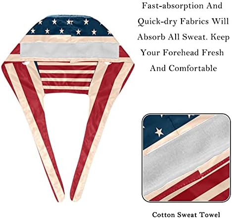 Niaocpwy volim američki vintage stil američke zastave s gumbom, modnim bouffant pilingom šešira za žene muškarce, 2 paket