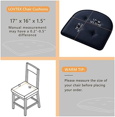 Lovtex stolica jastuka za stolice za trčanje 4 pakiranje, jastučići za stolice za blagovaonice, jastuci za kuhinjske stolice 17 x 16