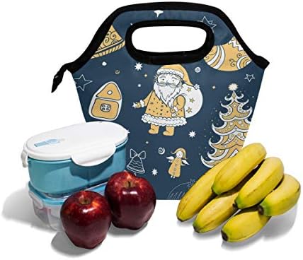 Retro božićna torba za ručak vodootporna torba za hladnjak topla torba za putovanje na otvorenom piknik škola posao Ured