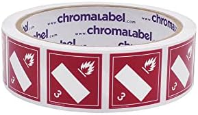 Chromalabel 1 inčni trajni trajni kvadrat D.O.T. Oznake opasnosti, klasa 3 prazna zapaljiva, 250/roll
