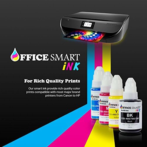 4PK Refill Dye Ink Kit Compatible with GI-290 (Black 135ml, Cyan Magenta Yellow 70ml for G4200, G3200, G2200, G1200 Printers