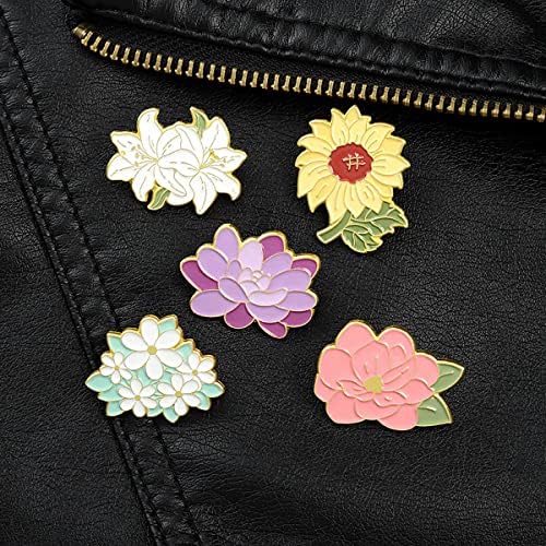Cvjetovi Emajle igle Postavite igle za oznake za vrećicu Emajla Emajla Šareno cvjetovi broševi Poklon za žene djevojke