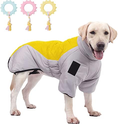 Reflektirajući vrat Outdoor podstavljena odjeća s rupom za kabel za velike pse žute 2xl