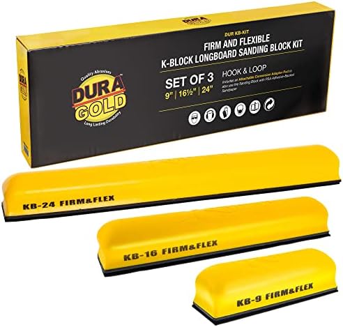 Set ručnih brušenje blokova Dura-Gold Pro serije K-Block Sander Firm & Flex sa postoljem za kuke i spojnice, izjednačavajući opremom