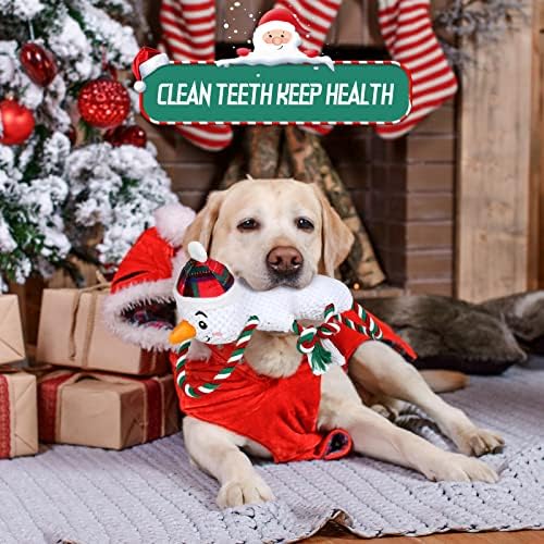 IOKHEIRA Božićne igračke za pse, plišane igračke za pse za žvakanje, izdržljive interaktivne igračke za pse za štenad, male, srednje