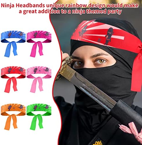 Dosta 24 komada ninja karate trake za glavu crveni ninja ratnik ninja trake za glavu Ninja zabave Ninja zabave Ninja ukrasi za Ninja