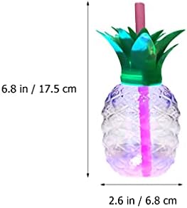3pcs šalice za ananas svjetleće šalice za akvarij s poklopcima i slamkama svjetleće šalice za ljetne zabave plastične šalice za ananas