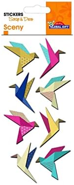 Sjaj utisnute naljepnice - origami ptice