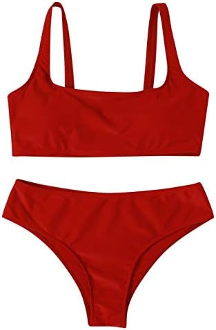 Kupaći kostim Top za male žene visokog struka kupaći kostim na naramenice prugasti bikini set Slatki kombinezon za žene