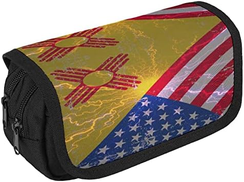 Novi Meksiko američka zastava vrećica s olovkom s dvostrukim slojem olovke za tiskarstvo torbica Kućica Kućica Kućica s zip jedne veličine