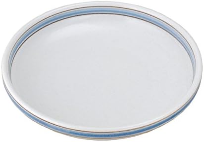 Hatsuyama Kiln YH-204-14 Velika zdjela, bijela, 7,9 x 1,8 inča, jaka, smeđa linija 7,0 plitka zdjela