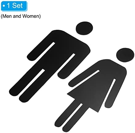 Patikil natpis kupaonice, 1 set akrilna samoljepljiva toaletna i ženska toaletna rodna znak za uredski restoran, crno