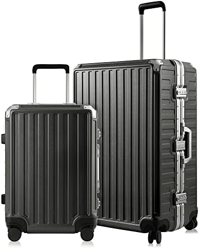 2-dijelni setovi prtljage s aluminijskim okvirom- PC bez patentnog zatvarača kofer s rotirajućim kotačima-4 metalna kuta za putovanje