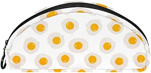 TBOUOBT Pokloni za muškarce Žene šminke Torbe toaletne torbice Male kozmetičke torbe, crtić poširano jaje