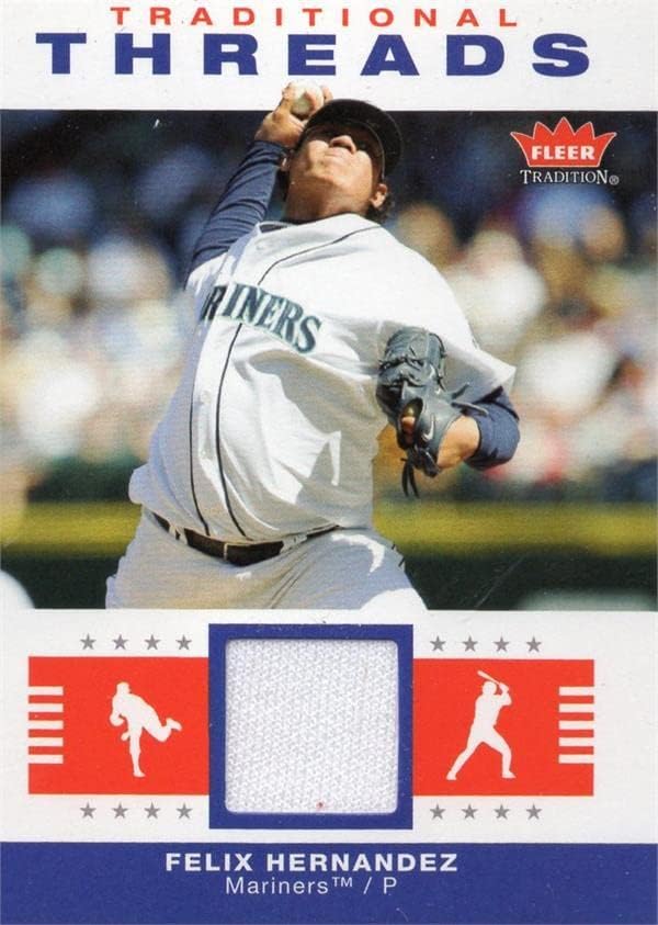 Felix Hernandez Igrač nosio Jersey Patch Baseball Card 2006 Fleer Tradicionalne niti TTFH - MLB igra korištena dresova