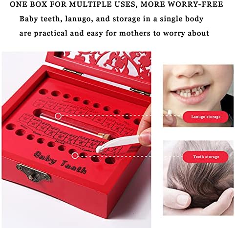 kutija za spremanje zuba za djecu i dječake, poklon za dječje suvenire od drva, grozd zuba, crvena