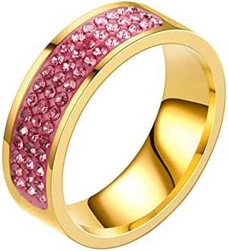 Žene zaručnički prstenovi okrugli rezani cirkoni vjenčani prstenovi nakit od nehrđajućeg čelika puni dijamantni prstenovi za ženski
