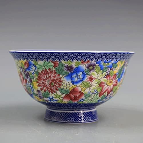 Xlxzt qing dinastija plava i bijela boja emajla pastel malog cvijeća uzorak zdjela kućanstvo roba antička porculanska zdjela