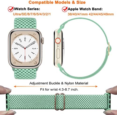 3 pakiranje Rastemljive solo petlje kompatibilno s pojasom Apple Watch 42 mm 44 mm 45 mm 49 mm za žene muškarce, podesivi sportski