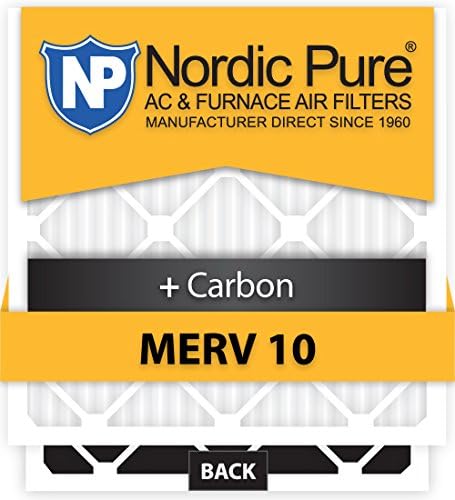 Nordic Pure 10x18x1 exactcustomm10+C-6 MERV 10 + ugljenom za peći ac, 10 x 18 x 3/4 , 6 kom.