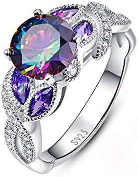 Žene obećavaju modni ljubičasti simulirani dijamantni vjenčani prsten za žene kubični cirkonij zaručnički prsten nakit parovi prstenovi