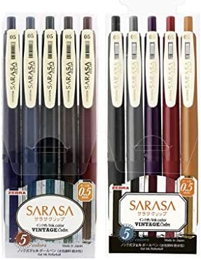 Uvlačiva gel olovka od 0,5 inča gumena ručka od 0,5 mm Vintage boje Set od 10 boja