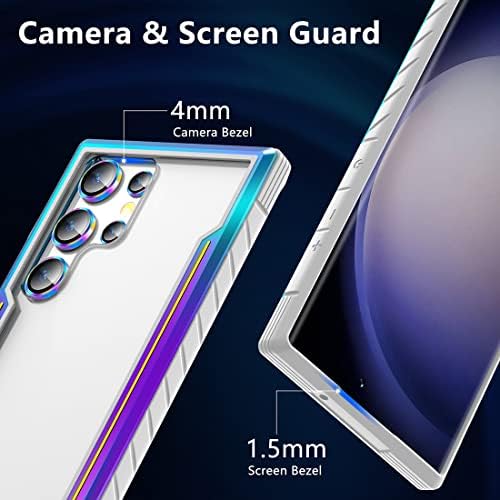 Tianniuke za Samsung Galaxy S23 ultra futrola, [s zaštitnikom objektiva kamere] [Vojni oklopni udar udara] metalni silikonski šok,