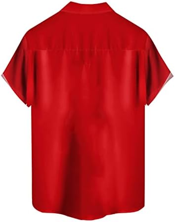 Smiješne majice za tisak za muškarce plus gumb za veličinu dolje majice s kratkim rukavima 2023 Havajski grafički džep ljetni vrhovi