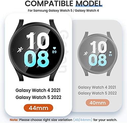 Goton [2+2 pakiranje] za Samsung Galaxy Watch 5 2022 i 4 2021 Zaštitni zaštitnik i kućište 44 mm, tvrdog PC-a odbojnika Shell Shell