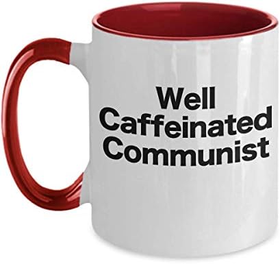 Komunistička šalica za kavu bijela dva tona crvena keramička šalica Filozofija komunizma
