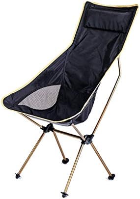 Stolica za kampiranje s podesivim jastukom, lagana sklopiva stolica za kampiranje, vanjske kompaktne stolice s visokim naslonom i prijenosom