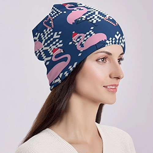 BAIKUTUANSKI Božićni šešir s printom flaminga, kape s kapuljačom za muškarce i žene s uzorkom lubanje