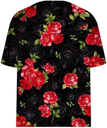 Široke majice za djevojčice s cvjetnim printom, preveliki vrhovi, majice kratkih rukava s izrezom u obliku slova A, jesensko - ljetne
