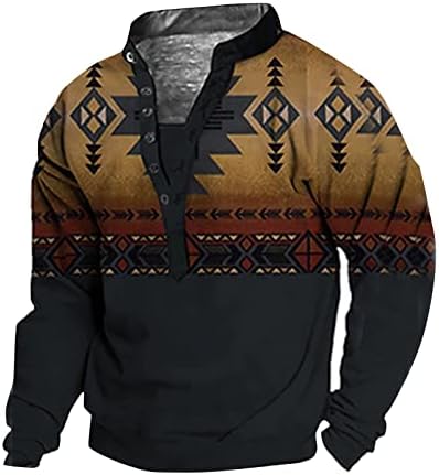 Muška dukserica s digitalnim printom od 3 inča modni džemper s dugim rukavima vrhovi Vintage pulover s ovratnikom s gumbima