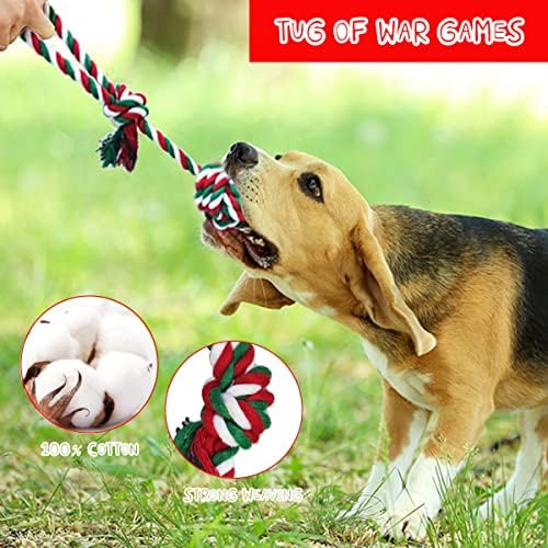 Logazoo božićna čarapa za pse, praznična čarapa s 10 štenad igračaka za male pse, uključuju pseće plišane igračke štene gumene gumene