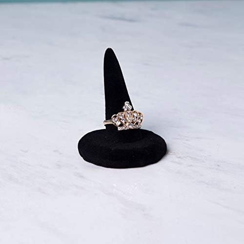 & 4 kom crni baršun stalak za prikaz prstena na prstenu držač prstena u obliku konusa stalak držač nakita izlog