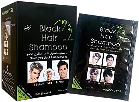 10pcs crni šampon za kosu Instant boja za kosu za muškarce i žene u crnoj boji-Jednostavan za korištenje-privremena boja za kosu-čuva