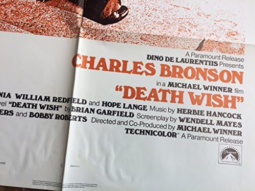 Death Wish, 27x41 Originalni filmski plakat Charles Bronson Vigilante 1985
