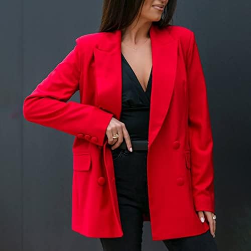 Žene casual Business Blazers jakne solidne notch repel kardigan kaput gumb za uređenje dugih rukava u uredskom odijelu Blazer