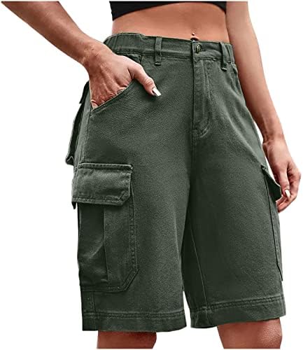 Ženske ležerne kratke kratke hlače Summer High Struk, labavi fit boho kratke hlače kamuflarno prozračne kratke hlače s džepovima